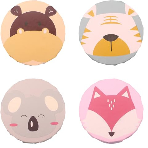 4 Pezzi Cuffia Doccia Donna Bambini, Cuffia da Doccia con Motivi Carini, Cuffie per Doccia di Flessibili, Cuffia da Doccia con Motivi Carini, Cuffie Doccia per Bagno,Trucco, Cucina