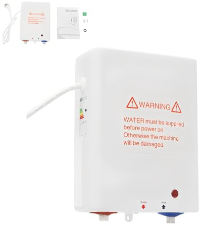 Mini Durchlauferhitzer, Untertischboiler mit Stecker 230V, Thermostop-Funktion, 3s Heizzeit, für Handwaschbecken, Küche, Bad, Waschbecken (3,5 kW Weiß)