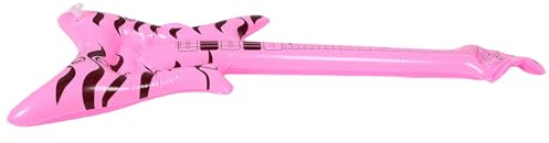 Guitare Gonflable Rose en PVC, Accessoire de Fête Rock 1 Pièce | Décoration Thème Musique, Usage Intérieur ou Extérieur, Inflation Rapide, Modèle Réaliste pour Scène Rock