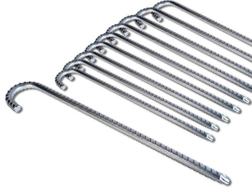 K&B Vertrieb Bodenanker XL Heringe 38cm Silber Erdnagel Erdanker Erdspieß Bauanker Nagel Zelt Zelthering 300 (12 Stück)