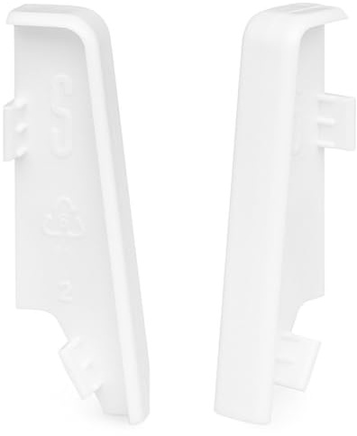 KGM Verbinder für Sockelleiste MEGA - Weiß, 20 x 58 mm, 2 Stück | Kunststoff in RAL9016, Fußleisten, einfaches Aufstecken, modernes Design