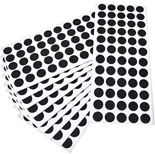 Adsamm® / 600 x Selbstklebende Filzgleiter/Schwarz/ø 14 mm/Rund / 1.5 mm dünne Selbstklebende Möbelgleiter aus Filz