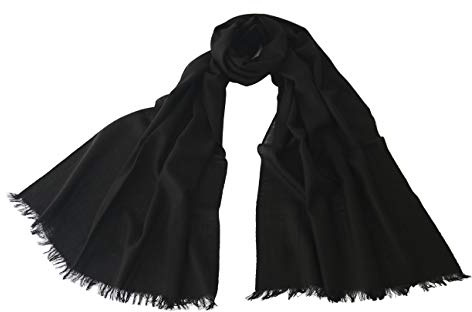 Avenella XXL Merino-Wollschal Damenschal (205x68 cm inkl. KURZE FRANSEN); Feiner & weicher unifarbener Schal Tuch Stola, 100% Wolle in vielen Farben