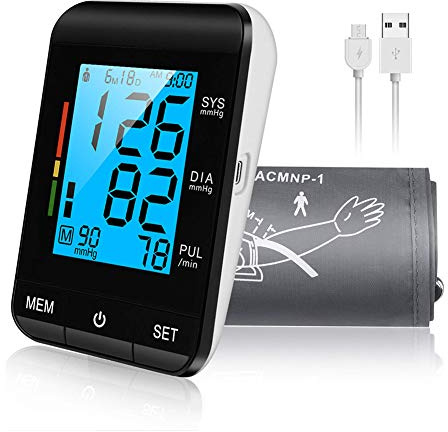 DYHQQ Monitor de presión Arterial, Uso en el hogar, Digital automático, medición del Brazo Superior, presión Arterial y Pulso de frecuencia cardíaca