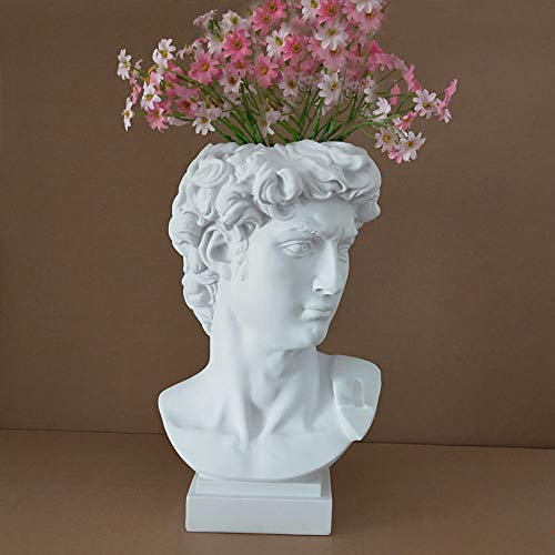 BINLIN Scultura Statua Regalo Personaggio in Gesso Scultura Vaso da Fiori Ritratto Figura David Vaso da Fiori Giardino, BS