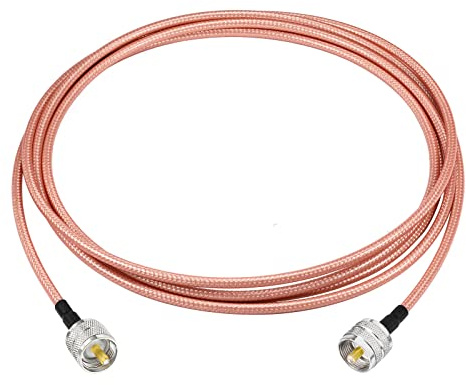 Superbat 3m UHF Kabel PL-259 Stecker auf UHF Verlängerungskabel, High Power Digital Coax Kabel (RG142) für HAM Radios CB Radio Antenne Analyzer Dummy Load SWR Meter | Verlustarmes Hochleistungs-CB-Antennenkabel für Outdoor-HAM-Radios CB-Radio-Antennenanalysator, Dummy-Last-SWR-Messgerät
