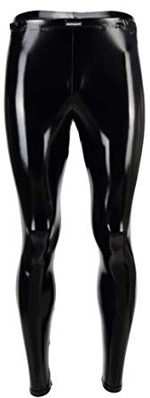 Vantissimo Men's Leather Leggings Made in Germany in Black Patent Latex Look High Gloss Faux Leather Trousers Meggings Wetlook Leather Trousers Faux Pants, Black (black-varnish), XXL