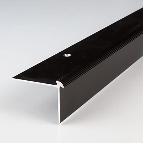 PROVISTON | Treppenkante | Aluminium eloxiert | Bronze Dunkel | Breite 40 mm | Höhe 30 mm | Länge 1000 mm | Gebohrt | Treppenkantenprofil | Treppenwinkel | Winkelprofil | Kombiwinkel | 1 Stück