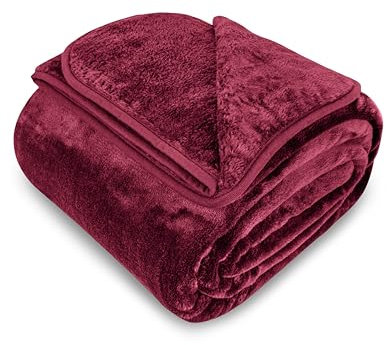 Gräfenstayn® Kuscheldecke Cashmere-Feeling - super weich & flauschig - Dicke & warme Fleecedecke - kuschelige Sofadecke, Wohndecke & Tagesdecke - Überwurf Decke Sofa, Couch (Bordeaux, 150x200 cm)