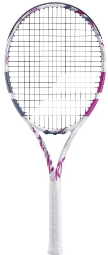 Babolat - Tennisschläger für Erwachsene Evo Aero Lite P - Leichter Schläger für Damen oder Herren - Besaitet mit Spin Alpha- Rahmen für Leichtigkeit und Power beim Spielen - Größe 0 - Farbe: Weiß/Pink