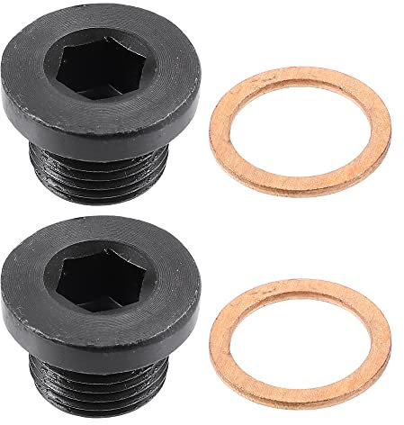 QUARKZMAN 2pz M18x1.5 Motore Olio Scarico Tappo Vite con Guarnizione per BMW Nero