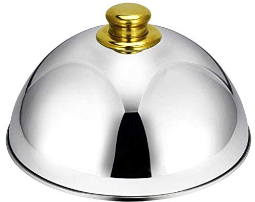 Food Dome Plate Cover Cloche Dinner Plate 10inch Stainless Steel Cloche Food Cover Dome Serving Plate Dish Dining Dinner Serving Plate for Home Kitchen Restaurant Cafe(Assorted Color)