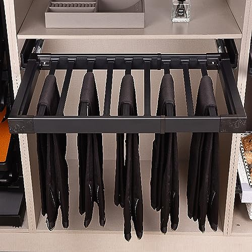 Hosenauszug Für Kleiderschrank Stretch-Hosenständer, Versteckte Kleiderstange Im Waschmaschinenschrank, Ausziehbarer Hosenständer Aus Metall Im Schrank Platzsparend Mit Abnehmbaren Hosen