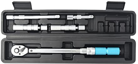 Kit de 5 clés dynamométriques à clic de 3/8 pouces avec étui de rangement Clé dynamométrique à cliquet à couple réglable de 5 à 60 N.m Jeu de bougies d'allumage à dégagement rapide pour l'assemblag