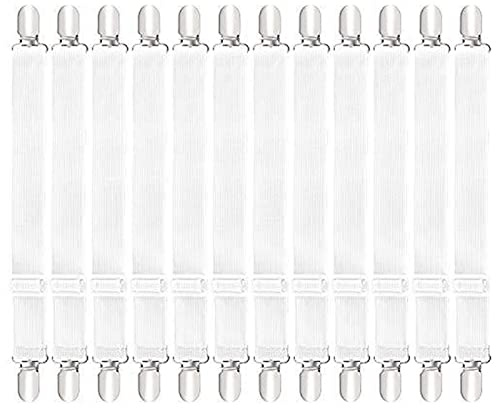 FnnEmg Tendeur Drap Housse Tendeur Tendeur Tendeur Tendeur Tendeur Tendeur Tendeur Tendeur Noir Porte-tôle ajusté avec Clips métalliques for canapé-lit Clips de Housse de Couette (Size : White-12PCS)