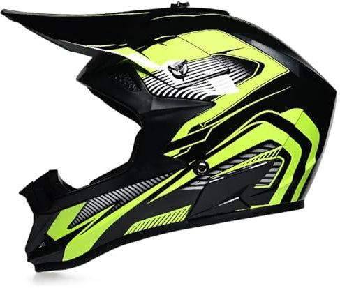 BGGNG Casco de Motocross Sport Cascos de Motos,Casco de Cross Motocicleta Off-Road Downhill Enduro Casco ATV Quad MTB BMX Cascos Integrales para Hombres Mujeres,ECE Homologado C,M=57-58cm