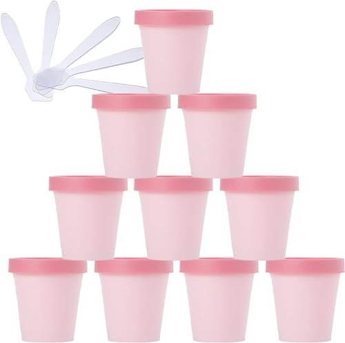 Leere Gläser mit Deckel, Kosmetikdose, B0CL9KMD8Z20, PC, 100 ml, rosa Masken-Rührschüssel, leere 100 g Kunststoff-Vorratsdosen mit Inneneinsatz zur Aufbewahrung, Körper, Hand, Gesichtscreme, Lotion, G