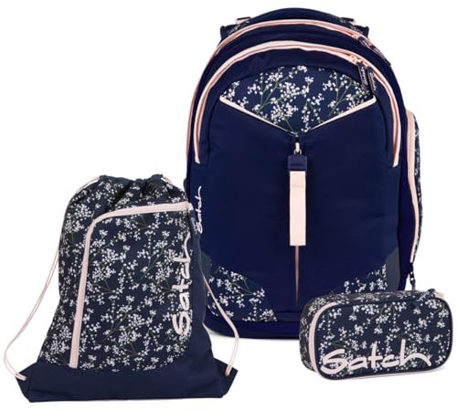 Satch Match Schulrucksack Set 3tlg. inkl. Schlamperbox und Sportbeutel (Bloomy Breeze)