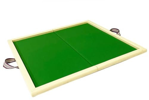 LBLFEBD Folding Card Game Table w/Green Tabletop, Portable Mahjong Table Mahjong Platformwithout Table Legs for Poker Cards, Board Games, Tiles Games, Classic Wooden Dominoes Table