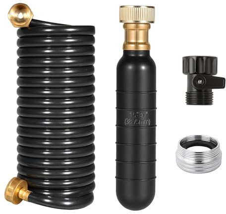 Drain Bladder Kit, Drain Cleaning Bladder With Water Stop Valve Faucet Adapter And 16 3/8ft Garden Hose, Drain Blockage Unclog Kit For Bathroom Drains Kitchen Sinks, Fit 1.5 To 3 IN Drain Pipes