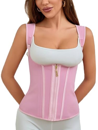 Ahigh midjegördel för kvinnor, formkläder för kvinnor, formkläder för kvinnor, midjeformare, kvinnor latex midjetränare, korsett med dragkedja och spänne, ROSA, M