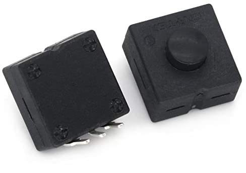 10 Stück DC30V 1A 3Pin Schwarz Mini Druckknopfschalter for Taschenlampe 3P gebogen 2 Ein 1 Aus Taschenlampenschalter Netzschalterknopf