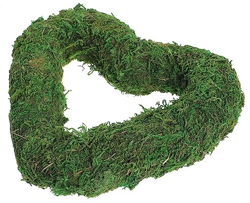 Alipis Moss Wreath for Crafting Heart-shaped Flocking Material Decoration for Parties Weddings Easter Thanksgiving and Christmas Home Decor
