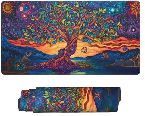 Gaming Tapis de Souris, Grand Tapis de Souris XXL 1600 x 800 x 3 mm,Les Arbres Tapis Souris pour Clavier et Bureau, avec Bords Surpiqués et Dos Antidérapant, for Gamer Gaming Accessoire D-1011
