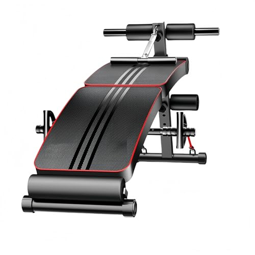 Banc de musculation multifonction réglable avec support de cuisse pliable pour entraînement abdominal avec appui-tête et corde de traction pour la maison, le bureau et la salle de sport