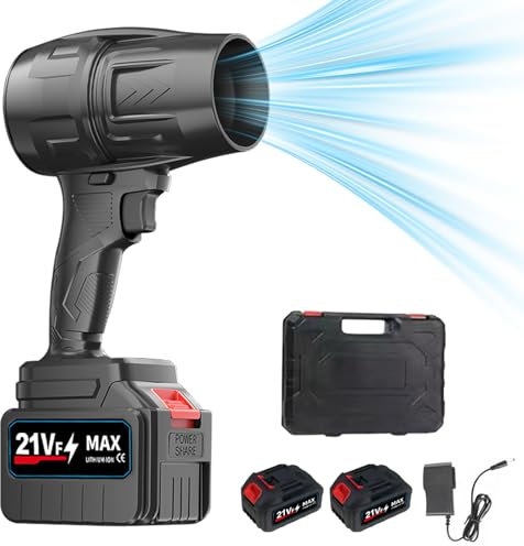 JIMACRO Car Dryer Air Blower, Portable Cordless Car Dryer with Charger & 2*Battery High-Power TurboDryer Blower for Snow Removal, Dust Removal, Drying