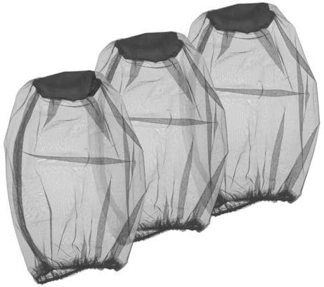 Gogogmee Chapeaux Moustiquaires Noirs 3pcs Filet en Mesh, Protection Complète Insectes pour Randonnée et Pêche en Extérieur