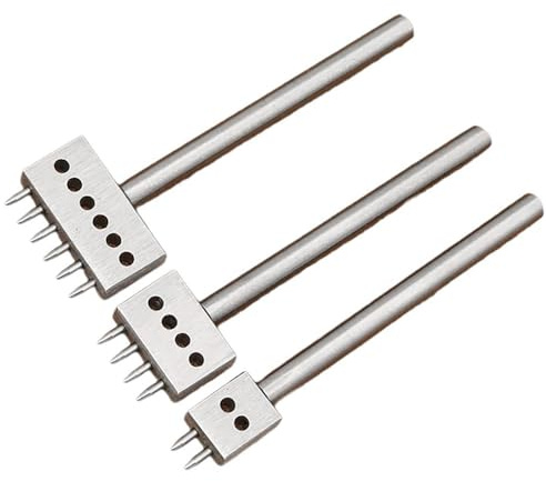 Juego de 3 cinceles de cuero de 4 mm, 2/4/6, conector para puntada de dientes, cincel, agujero de cuero, herramienta para manualidades