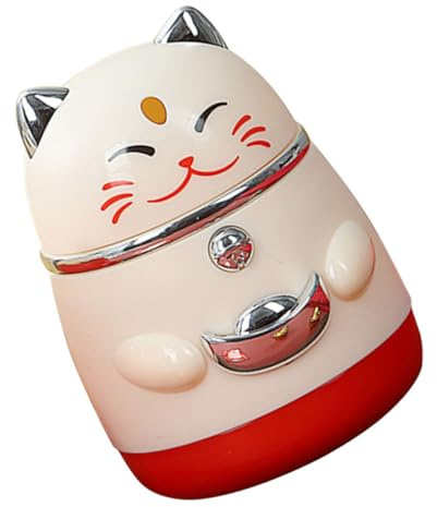 FUNOMOCYA Porta Stuzzicadenti Gatto Fortunato in Dispensatore con Coperchio Antipolvere Design Cartoon per Casa e Ristorante Accessorio Decorativo Pratico e Portatile