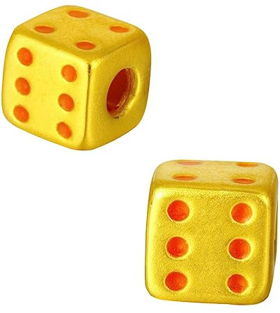 Milisten 2stücke Simulation Goldener Würfel Spielzeug Würfelschmuck Würfelspielzeug Für DIY Armband Fußkettchen Spielrequisite Tragbar Langlebig