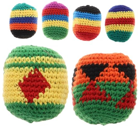 Vaguelly Gehäkelte Jonglierbälle 6 Stück Bunte Strickbälle Weiche Sitzsäcke Kinder Kindergarten Spielzeug Hand Augen Koordination