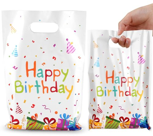 Einweg Plastik Geschenktüten Kindergeburtstag Gift Bags Geschenktüte Geburtstag Mit Griffen Karikatur Geschenkbox Schleife Party Hüte Entwurf Happy Birthday Gift Bag Geburtstagstüten Party Zubehör