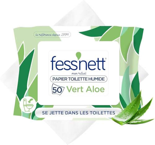 Fess'nett Feuchtes Toilettenpapier, Aloe Vera, 50 Stück (Packung mit 5)