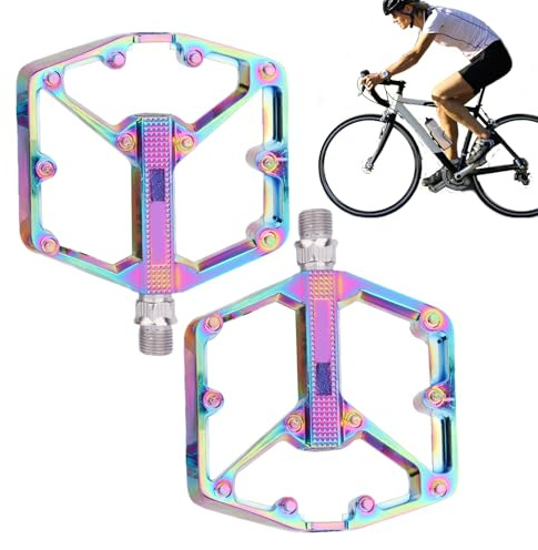 Pédales de vélo de course - Pièces de rechange plates antidérapantes - Pédales antidérapantes avec crampons - Pour cyclisme, plein air, voyage, randonnée, entraînement - Hommes et femmes