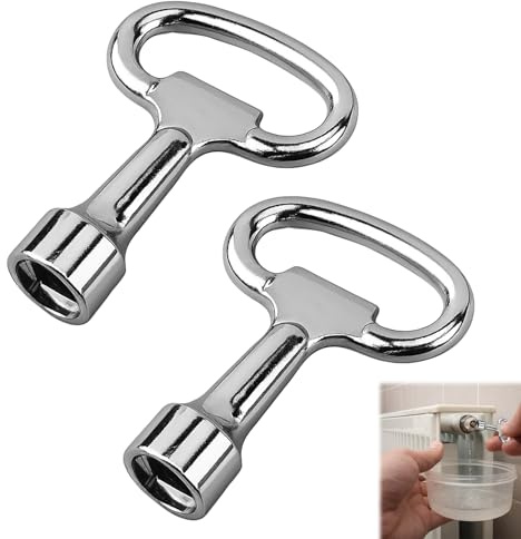 Schlüssel Heizung Entlüften Heizkörperschlüssel Heizungsschlüssel – 2er Set, Rostfreier Stahl, Für Entlüftungsventile, Wasser- & Außenhähne, Verteiler; Kompakt, Robust, Langlebig