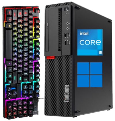 Lenovo ThinkCentre M710S SFF Ordinateur de Bureau, Intel Core i5-7400, 8 Go de RAM, 256 Go de SSD, Clavier QWERTY US, Win11 Pro (Reconditionné)