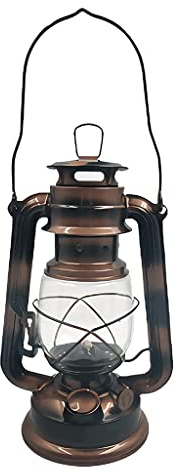 Lampe à huile, lampe tempête, pétrole classique, lampes en métal, suspendue(Bronze)