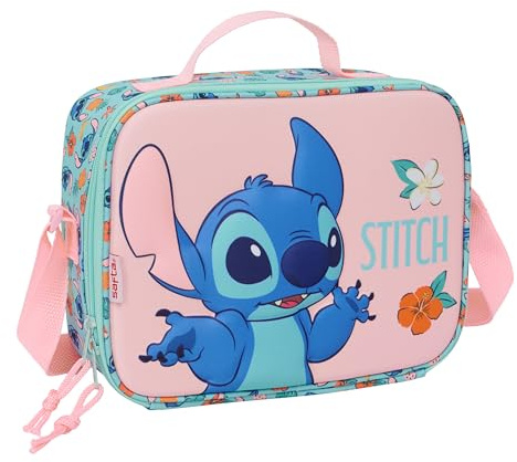 Safta STITCH - Porta Merienda Térmico 3D, Nevera para Frío y Calor, Nevera Impermeable, Nevera para Excursión, 25x9x19.5 cm