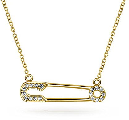 Support Symbol Für Vertriebene Menschen Solidarität Pave Cz Akzent Baumelnd Oder Seitlich Sicherheit Pin Halskette Anhänger Für Frauen Jugendlich 14K Gelb Rosengold Vergoldet .925 Sterlingsilber