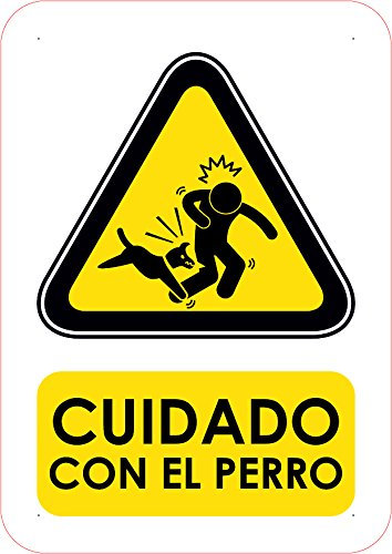 Oedim Pack 10 Señales PVC Cuidado con El Perro | Tamaño A5 (14,80x21cm) Material PVC Resistente