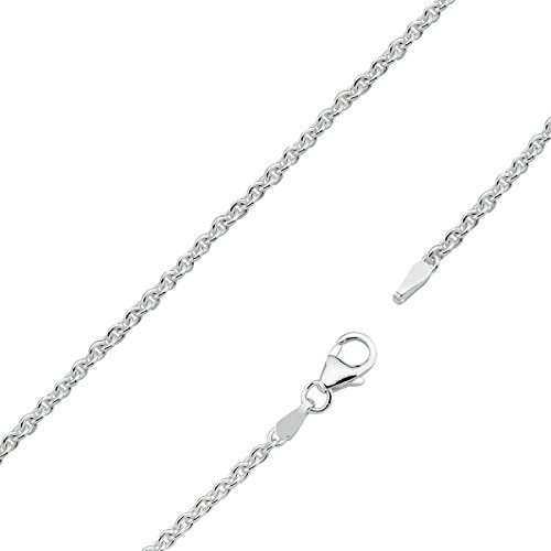Vinani Chaine Fiorentina lustré Chaine maille oeillet fermeture par mousqueton pour Pendentif 2,3 mm Argent Sterling 925 F600