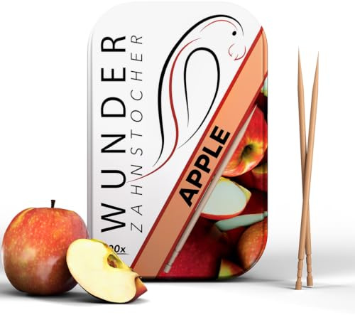 Mirakeltandpetare med smak – frisk andedräkt – munhygien – mot nageltuggning – kalorifritt mellanmål (Apple – äppel)