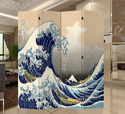Fine Asianliving Paravent Raumteiler Japanisch Orientalisch Chinesisch Beidseitig L160xH180cm Spanische Wand Trennwand Room Divider Raumtrenner Sichtschutz Bedruckte Canvas Leinwand Asiatisch