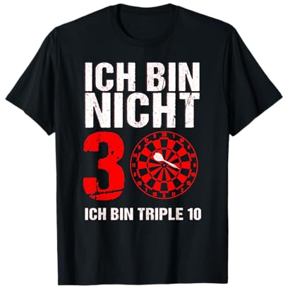 witzige Geschenkidee Männer 30 Vintage Darts Motiv T-Shirt, Schwarz, S, Kurzarm, Klassische Passform, Dart-T-Shirt-Geburtstag