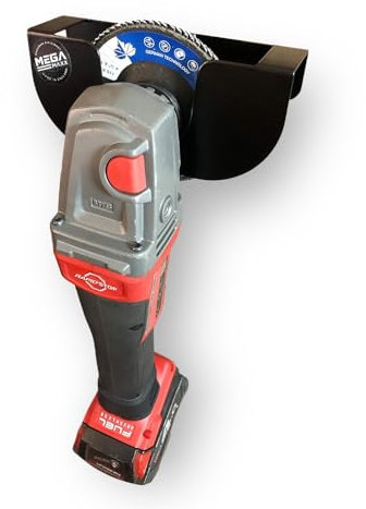 Megamaxx 4 Inch Angle Grinder Storage Bracket Holder - Wall Mounted Hook Clip Tool Store with Grinder Disc Bracket for Workshop, Warehouse (Black)