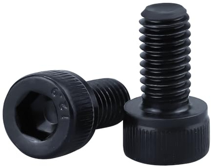 M5-0.8 x 10mm Socket Head Cap Screws, 12.9 Grade Alloy Steel, Black Oxide Finish, Full Thread, Coarse Thread, Allen Hex Drive, 50 pcs